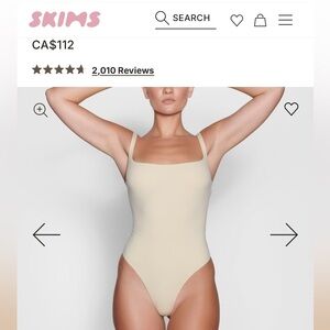 SKIMS Fits Everybody Square Neck Bodysuit Size M